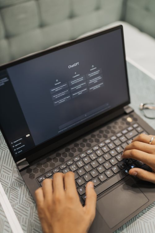 Business team using ChatGPT for productivity